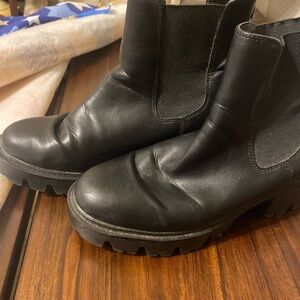 Black Leather Ankle Boots